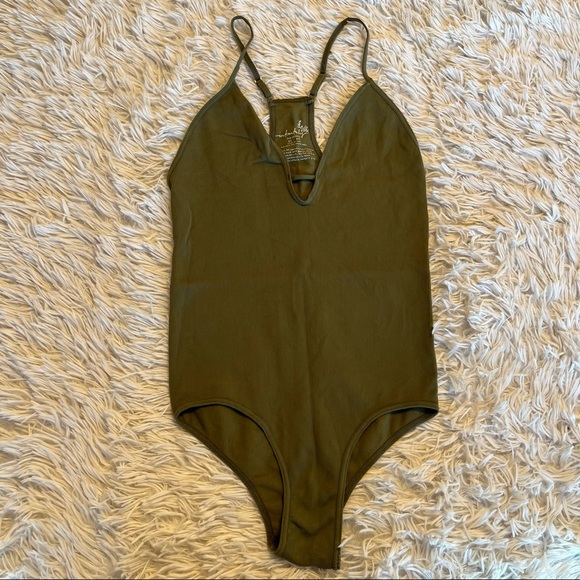 Free People Tops - Intimately Free People Olive green seamless body suit